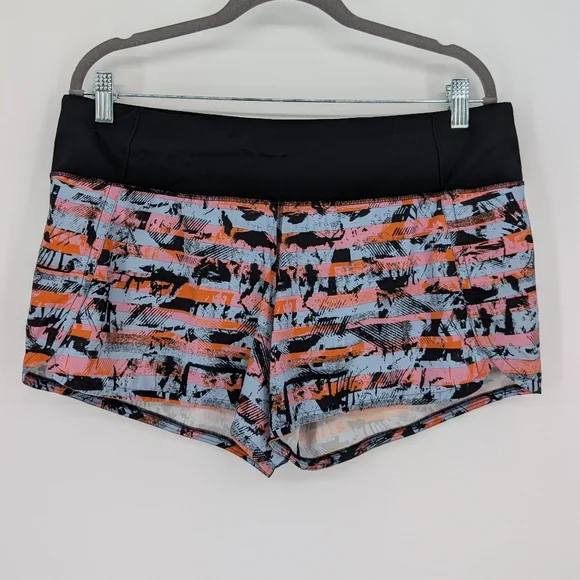 Lululemon Speed Up Shorts 2.5" Inversion Multi | Size 10 | Pink Orange Black - Picture 7 of 15